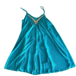 Dex Teal Camisole Dress with Beaded Accent